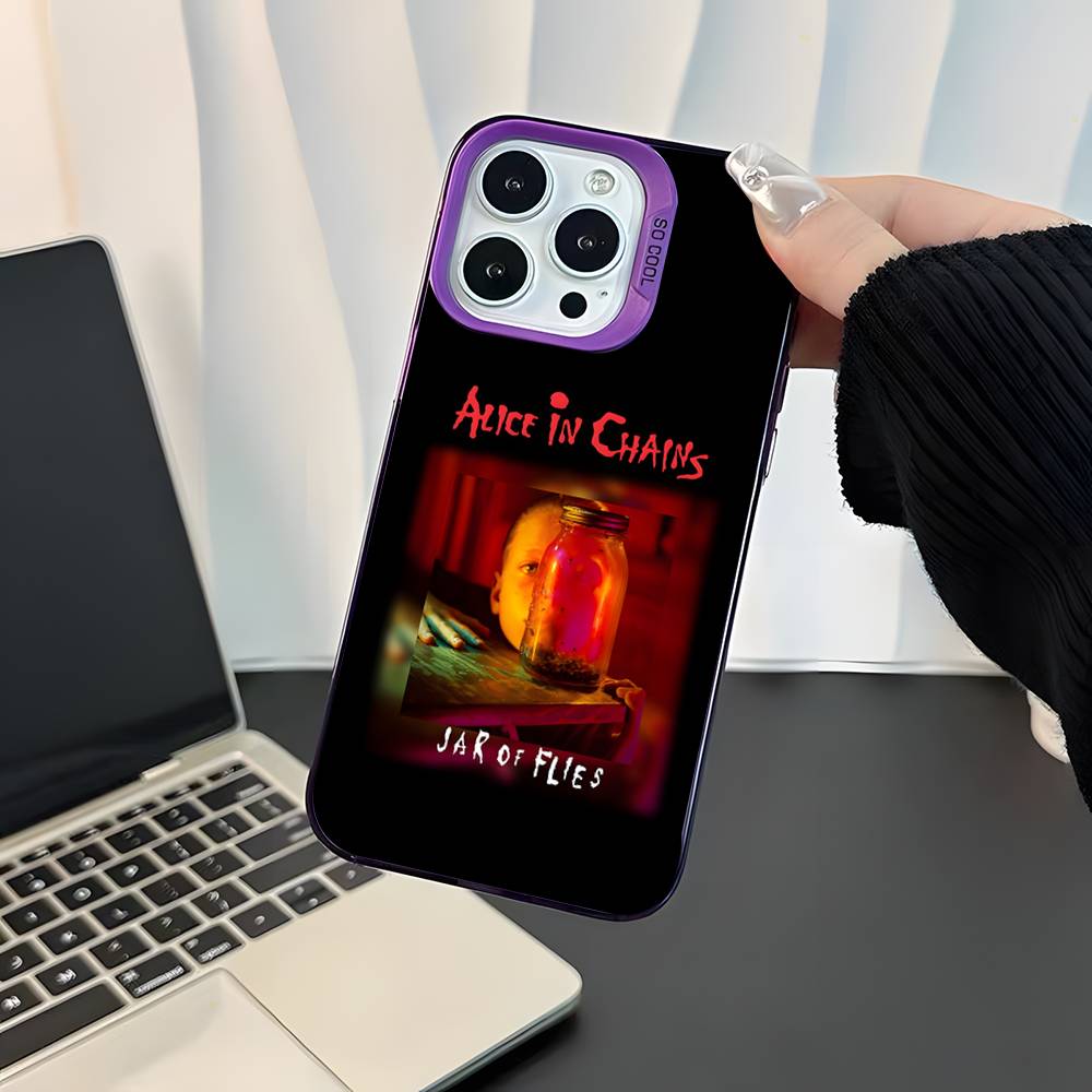 Чехол для телефона Band A-Alice in Chains для iPhone 17,16,15,14,13,12,11,Mini,Pro,E,SE4,XS,MAX Фиолетовый Конфетный Матовый Чехол
