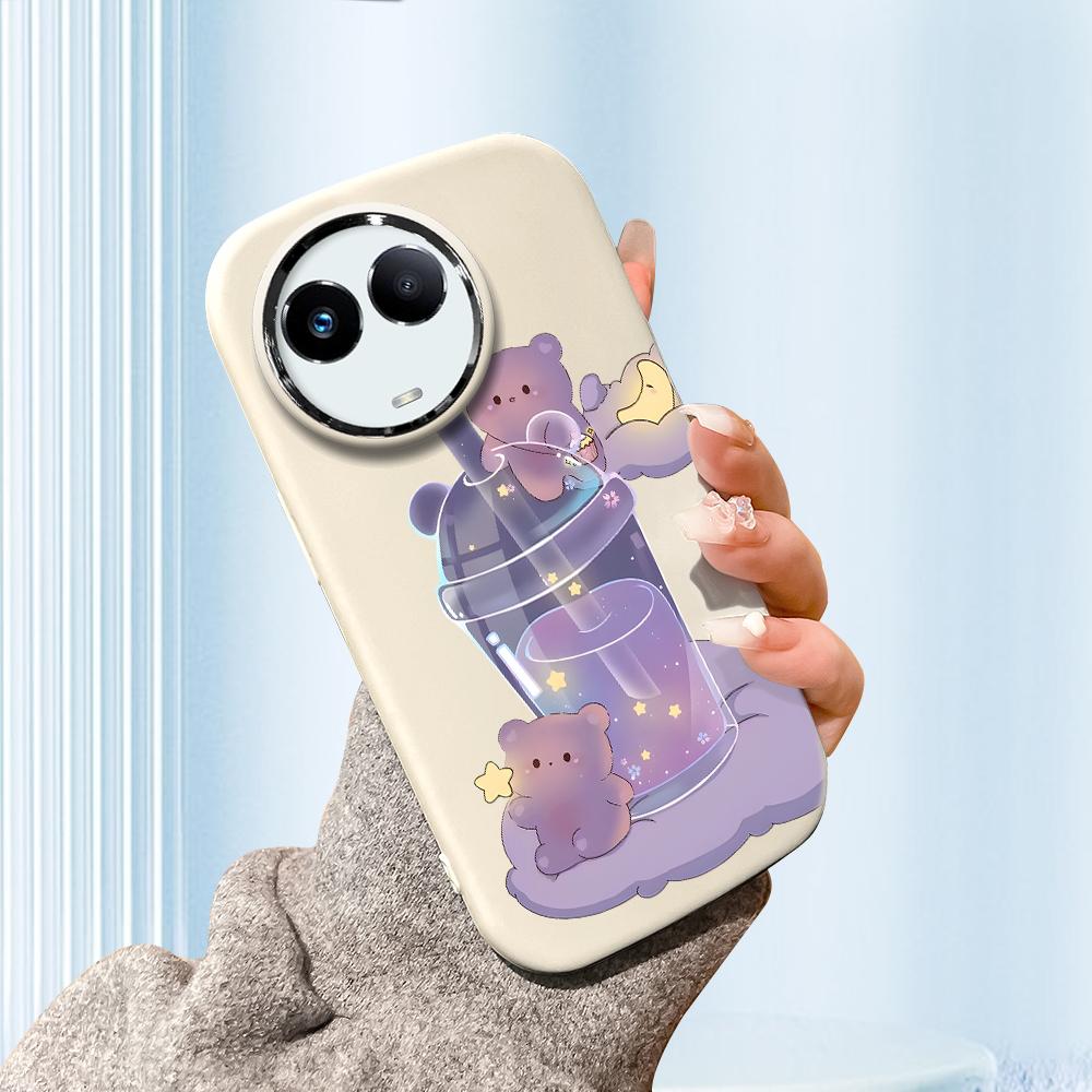 Сплошной цвет с серебряным краем линзы, жирный корпус, мягкий ТПУ, жидкий силиконовый чехол, противоударный чехол для телефона для OPPO Reno Realme OnePlus