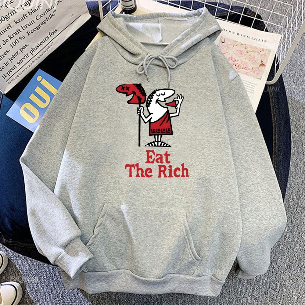 Мультяшные худи с принтом Eat The Rich, графические свитшоты, уличная одежда для мужчин, зимние судадерас, худи с принтом в стиле харадзюку