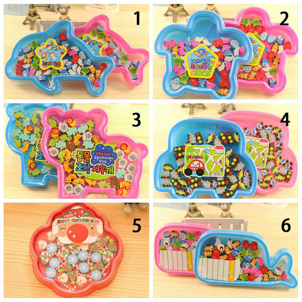 Diy Stationery Gift Student Supplies Christmas Style Rubber Animal Cartoon Shape Pencil Eraser