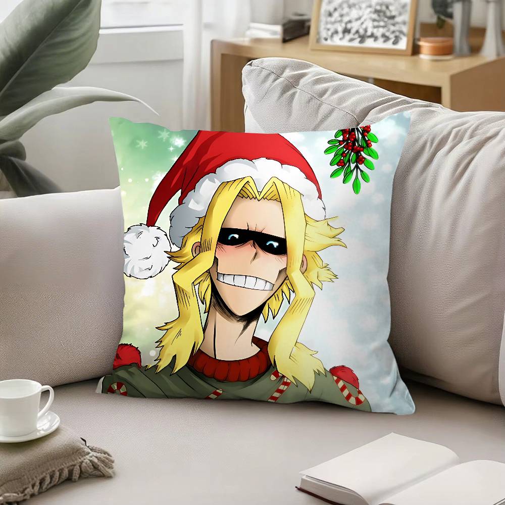 Cartoon Character All Might Throw Pillow Covers Pattern Cushion Cover Suitable For Sofa Bedroom Car Pillow Cover