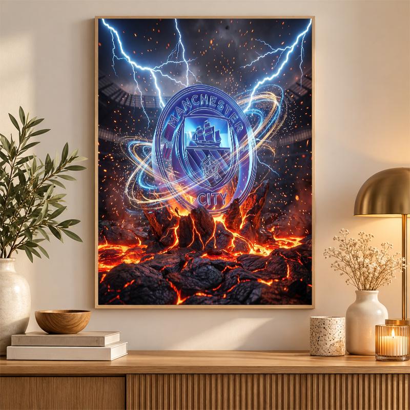 Manchester City Diamond Painting Kit 5D Full Drill DIY Diamond Mosaic Wall Art Home Decor