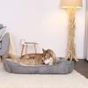 Panier Chien - LIONTO - 2-en-1 - Coussin réversible - 110x80 cm - Gris