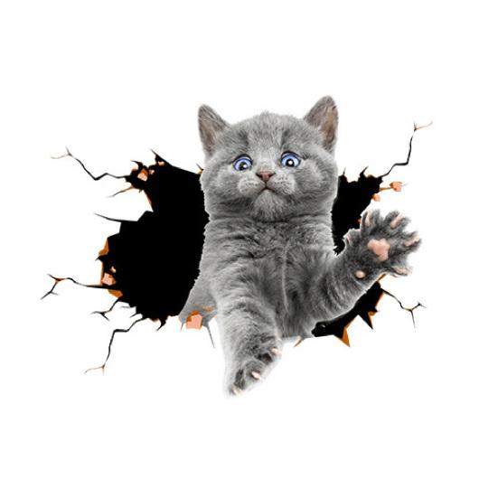 Автомобильные 3D забавные наклейки с изображением кошки или собаки, наклейки на тело, царапины, авто наклейки