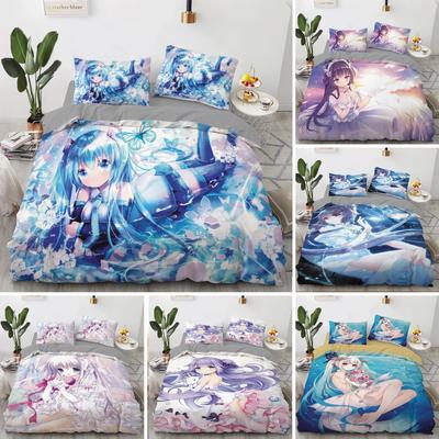 Комплект постельного белья Anime kawaii Япония Аниме loli Пододеяльник Детская спальня Мультфильм 3D Печатный пододеяльник Подарок в спальню