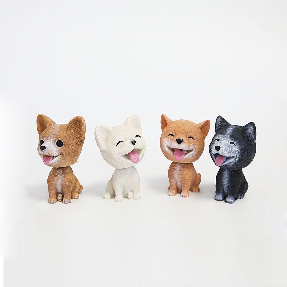 1PC Cute Car Interior Resin Nodding Puppy Dashboard Ornament Shaking Head Dog Car Swing Toys