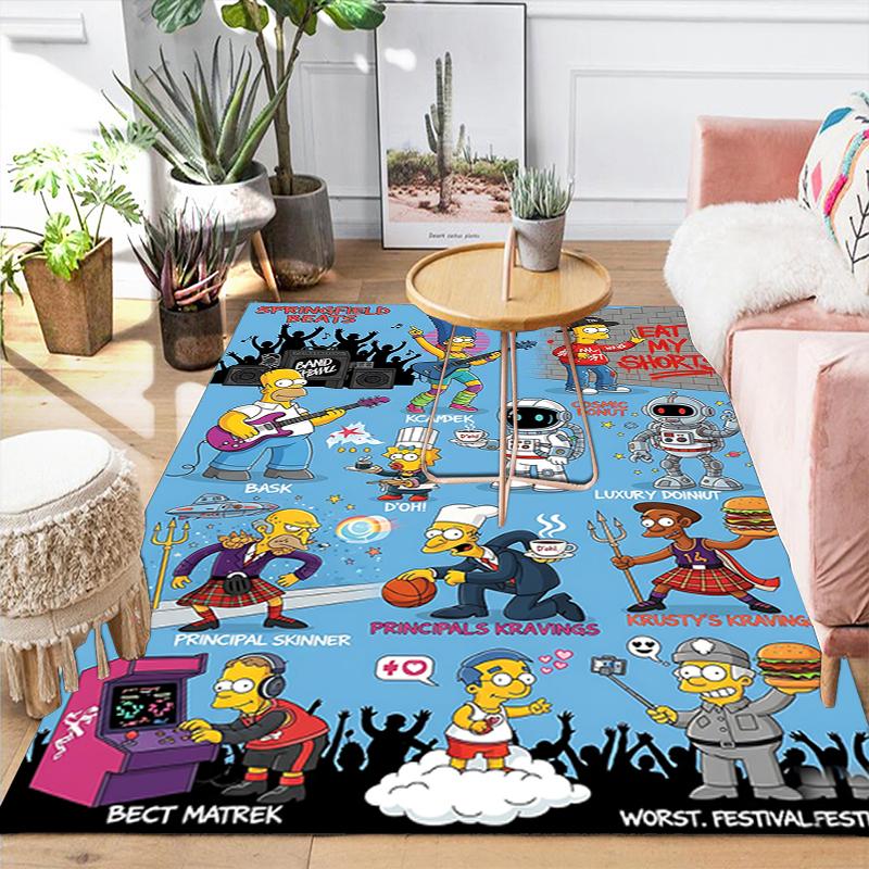 1Pc Simpsons Festival Poster Rug Office Carpet Indoor Outdoor Doormat Nonslip Soft Living Room Christmas Halloween Gift D922691