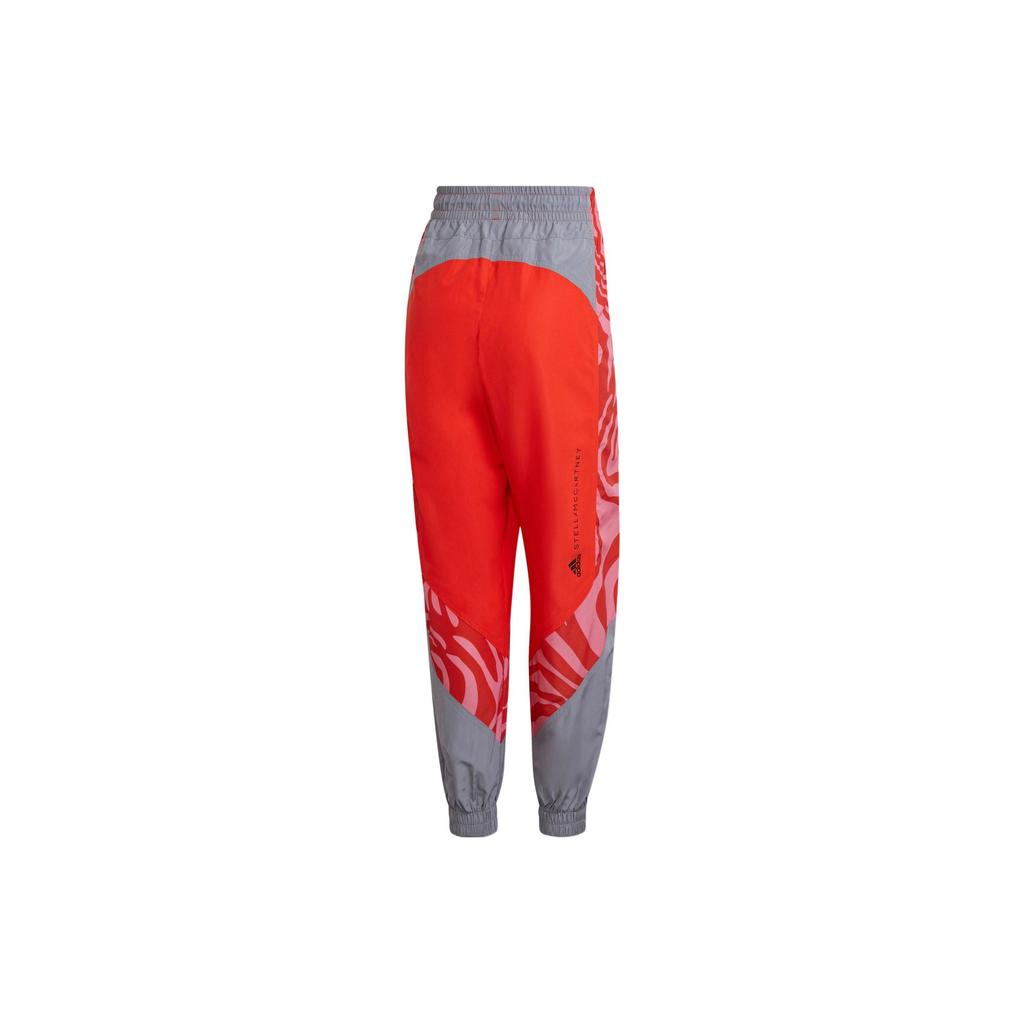 Adidas Stella McCartney Retro Sport Color Block Pattern Printed Athletic Training Pants Women Pants Orange Red HD9141