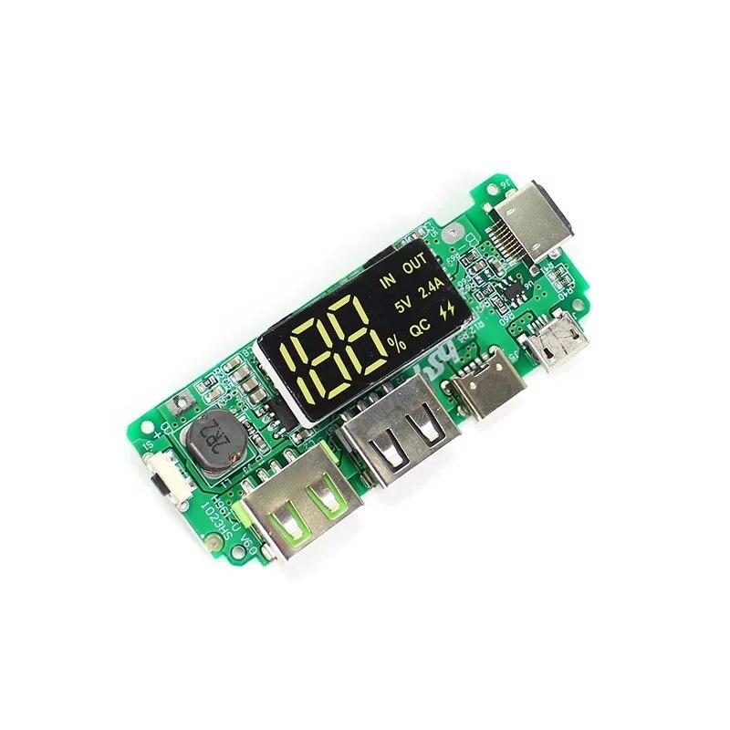 Светодиодный двойной USB 5 В 2,4 А Micro/Type-C USB мобильный блок питания 18650 модуль зарядки литиевая батарея плата зарядного устройства защита цепи