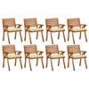 Day and Night - Day and Night Garden Chairs 8 Units Solid Teak Wood with Cushions