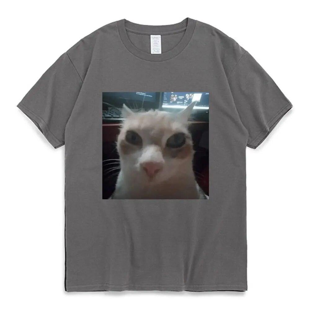 Funny El Gato Meme Sad Crying Cat Munchkin Kitty Meme Trendy Graphic T Shirt Unisex Women Harajuku Streetwear T-shirts Short Sleeve