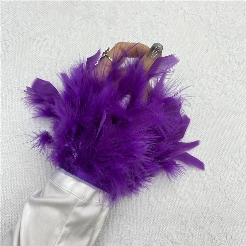 1 шт., манжеты из страусиного пера из натурального меха, манжеты из страусиных перьев, браслет с застежкой, манжеты из перьев, рукав на запястье
