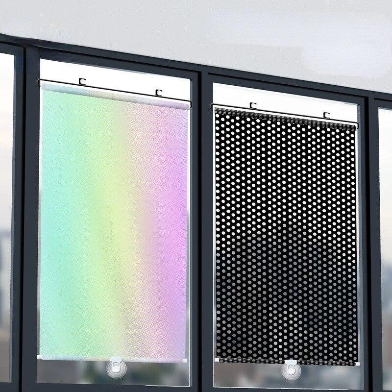 Automatic Retractable Sunshade Home Curtain Sunscreen Heat Insulation Free Punch Blackout Roller Shutter Office Privacy