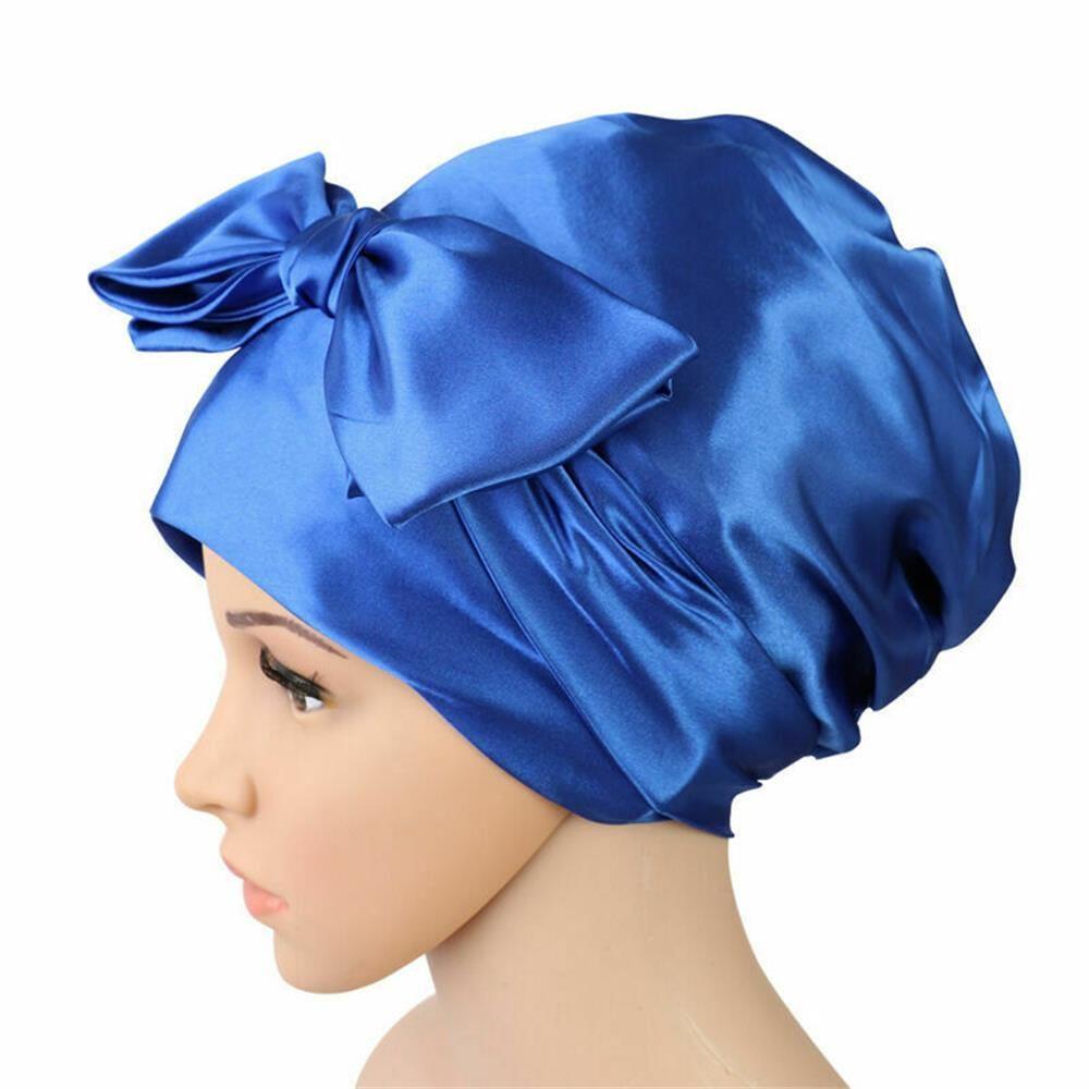 Cover Hat Head Cover Satin Turban Hair Bonnet Shower Cap Silk Night Sleep Cap Soft Satin Bonnet
