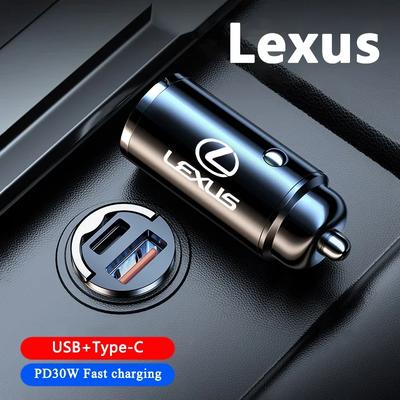 Автомобильное зарядное устройство USB Type-C Адаптер быстрой зарядки Автоаксессуары Для Lexus ES RX NX LS UX LM LX GX LC RZ IS CT GS RC HS SC TX LBX IS