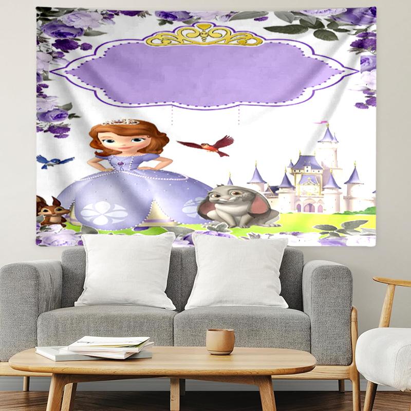 Sofia the First Print Tapestry, Lightweight Wall Hanging, for Bedroom, Dorm, Living Room, Home Art Decor, Birthday Christmas Gift