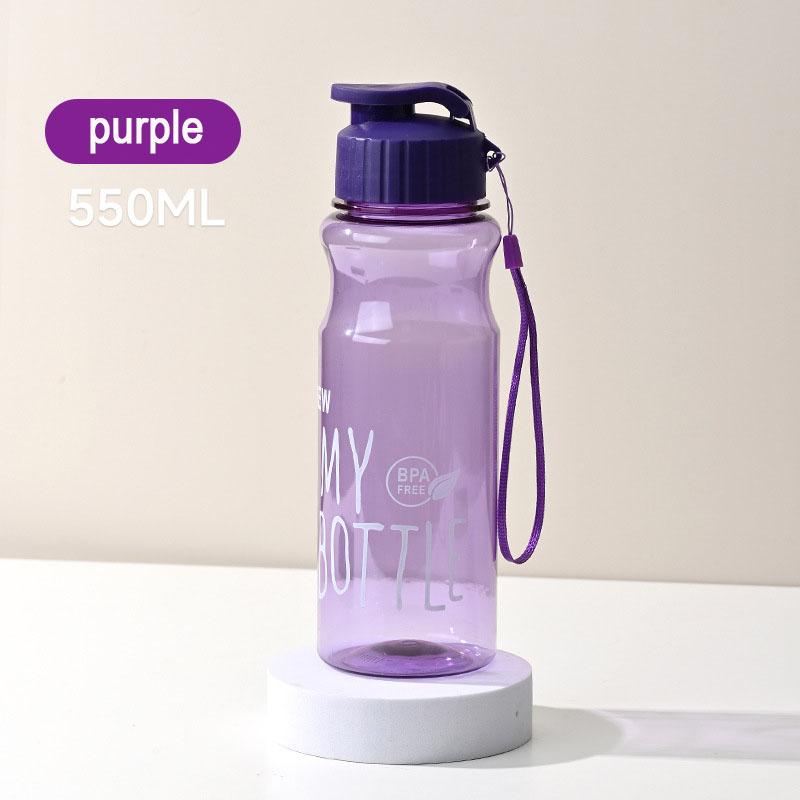 550ML Transparent Water Bottle Portable Sport Cup for Drinking Kitchen Tools Water Bottle for Outdoor School Travel Girl Boy Cup