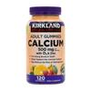 Adult Gummies Calcium 500 Mg with D3 & Zinc Orange & Cherry Flavor, 120 Gummies