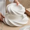 White Ceramic Dining Plate Creative Dinner Steak Plate Hotel Restaurant Main Course Dessert Plate Home Kitchen Tableware