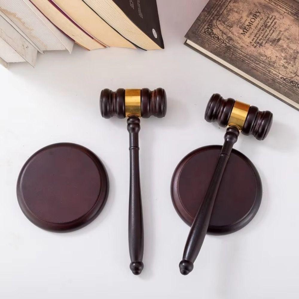 High Quality Wood Adjudgement Gavel Handcrafted Decorative Hammer Set Role Play