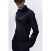 H M sliM Fit stretcH sHirt Navy Blue