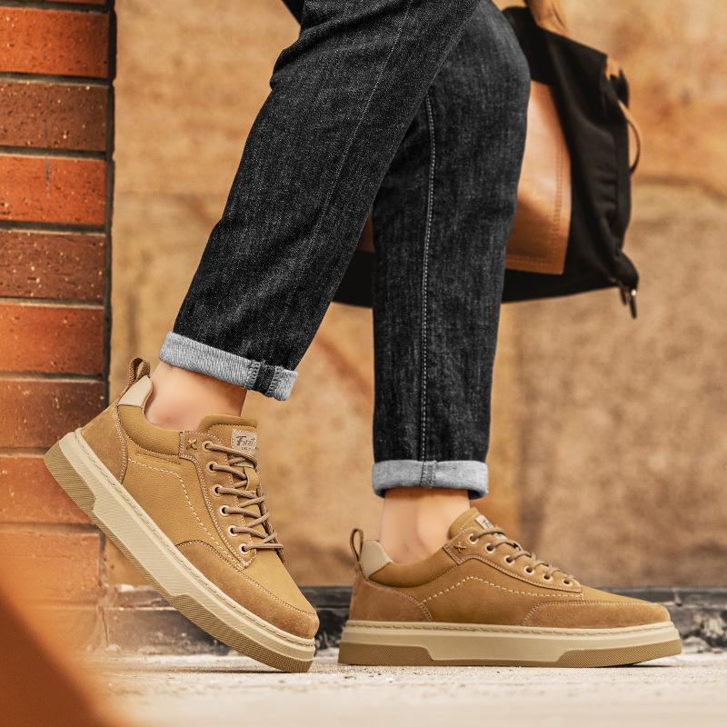 Men's Shoes Outdoor Casual Thick Soled Retro Workwear Board Low Cut Trendy