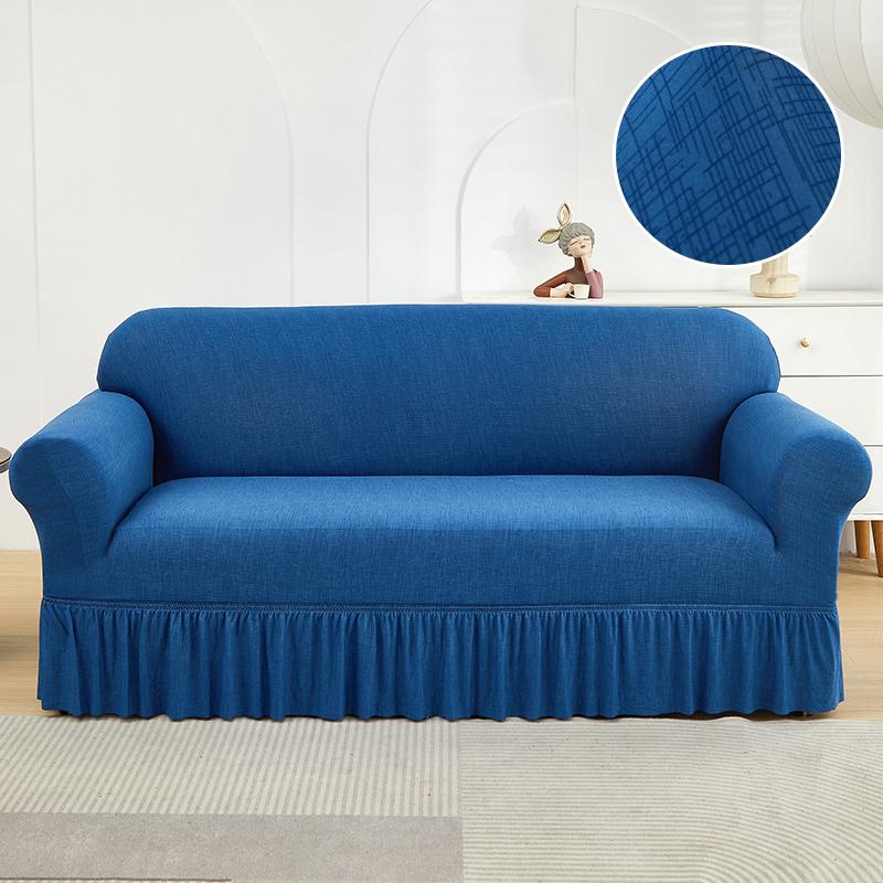 Высокоэластичный чехол для дивана с юбкой, эластичный, легко прилегающий чехол для кресла, дивана для гостиной, защита для мебели, чехол для дивана