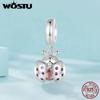 925 Sterling Silver Lucky Ladybug Charms Pendant for Women Girls Bracelet & Bangle DIY Jewelry