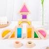 Acrylic Translucent Colorful Building Blocks Baby Shape Recognize Early Educate