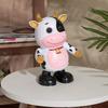 Kids Electric Cow Toy with LED Light Music Singing Dancing Cartoon Dairy Cattle Toy Toddlers Interactive Educational Movable Eyes Animal Musical Toy