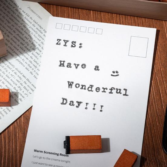 Деревянные штампы в виде букв алфавита с гладкими краями, многоцелевой набор штампов для букв, набор для самостоятельного создания скрапбукинга, принадлежности для штамповки