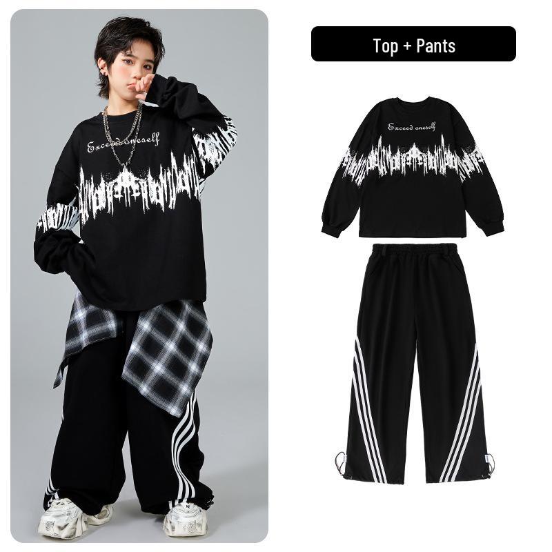 Модные Хип-Хоп Костюмы для Детей Мальчиков и Девочек