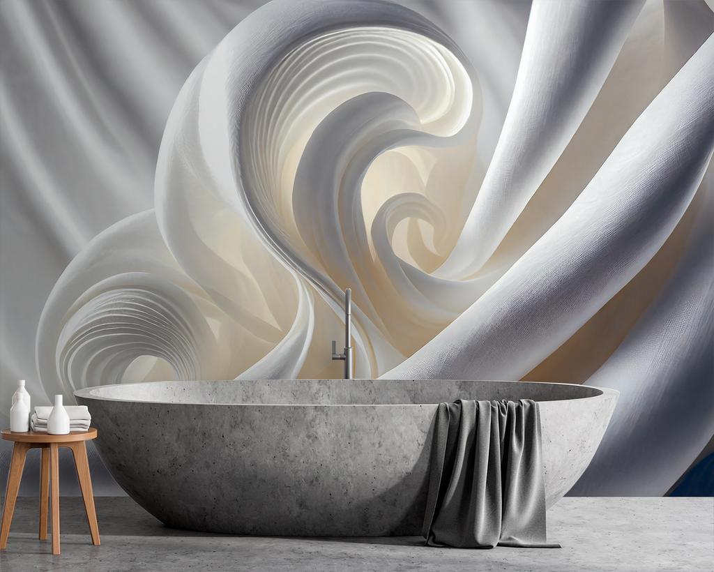 Обои Белые абстрактные 3D