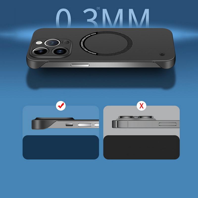 Ультратонкий безрамный роскошный ударопрочный однотонный чехол Magsafe для iPhone 16 15 14 13 12 Pro Max 11 Samsung S24 S23 S22 Ultra