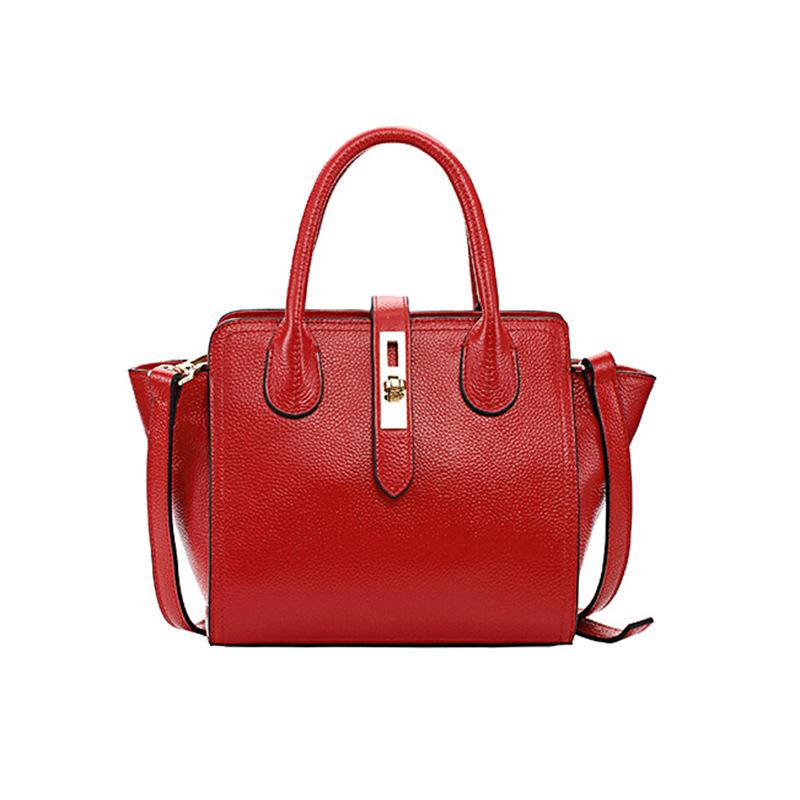 Новая сумка-крыло весна-лето, портативная, корейская версия, узор личи, простая и универсальная, из натуральной кожи, одно плечо, диагональный ремень, для женщин