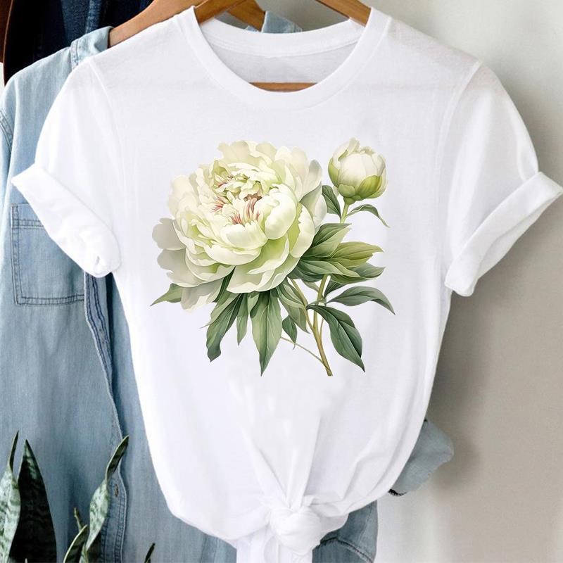 (Азиатский размер) lip стиль 90-х милый принт женская женская футболка верхняя одежда повседневная цветочная мода короткий рукав футболка женская графическая футболка