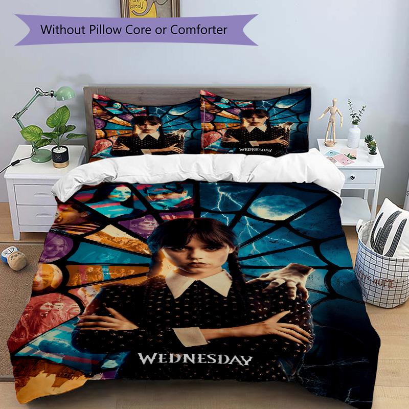 Wednesday Addams Mystery Print 3Pcs Bedding Setduvet Cover With 2 Bedropillowcase Home Birthday Gift