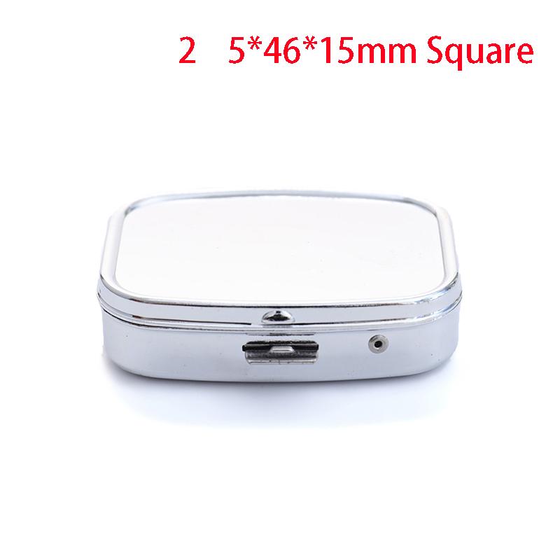 1Pc Waterproof Metal Pill Organizer Portable Round Square Pill Box Pill Container Weekly Pill Splitter Box