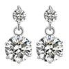 Glam Jewelry Женские серьги с двумя рядами, Популярные, Висячие, Гипоаллергенные, Простые, Стерлинговое серебро 925 с платиновым покрытием и цирконием, Идеальные