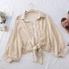 Women's Thin Chiffon Short Coat Waistcoat Summer with Skirt and Cardigan with Suspender Skirt and Shawl Thin Lace-up Coat