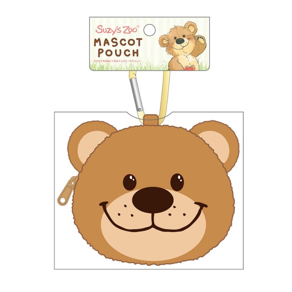 Tees Factory Susie Zoo Plush Toy with Carabiner, Zippered Mascot, Boof, Approx. H95xW110xD65mm (SZ-5546891BF)