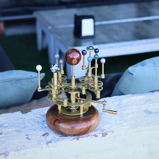 25,4 см Роскошный предмет декора для книжных полок Латунная и стальная планета Функциональная модель Солнечной системы с несколькими небесными телами