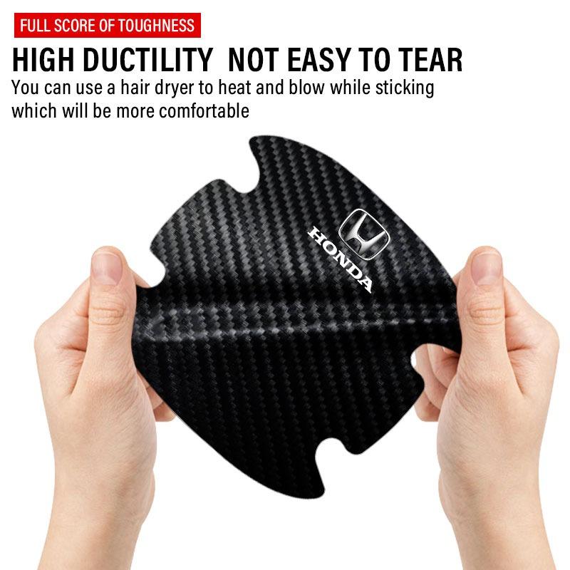 4 шт./компл. Наклейка на ручку двери автомобиля против царапин, углеродное волокно для Honda Civic Fit Jazz Accord Pilot Passport Stepwgn CRV BRV HRV Vezel