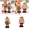 Standing Plush Harvest Scarecrows Dolls with Stretchable Long Legs Autumn Thanksgiving Festivals Decors for Indoor Space
