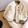 Fashionable and Slimming Sheepskin Coat with Thickened Cotton for Women In Autumn and Winter