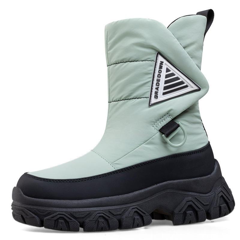 Fashion Winter Warm Platform Women's Boots Comfortable Waterproof Fluffy Snow Boots Fashion Round Toe Zip Design Brand Botas Para Mujer