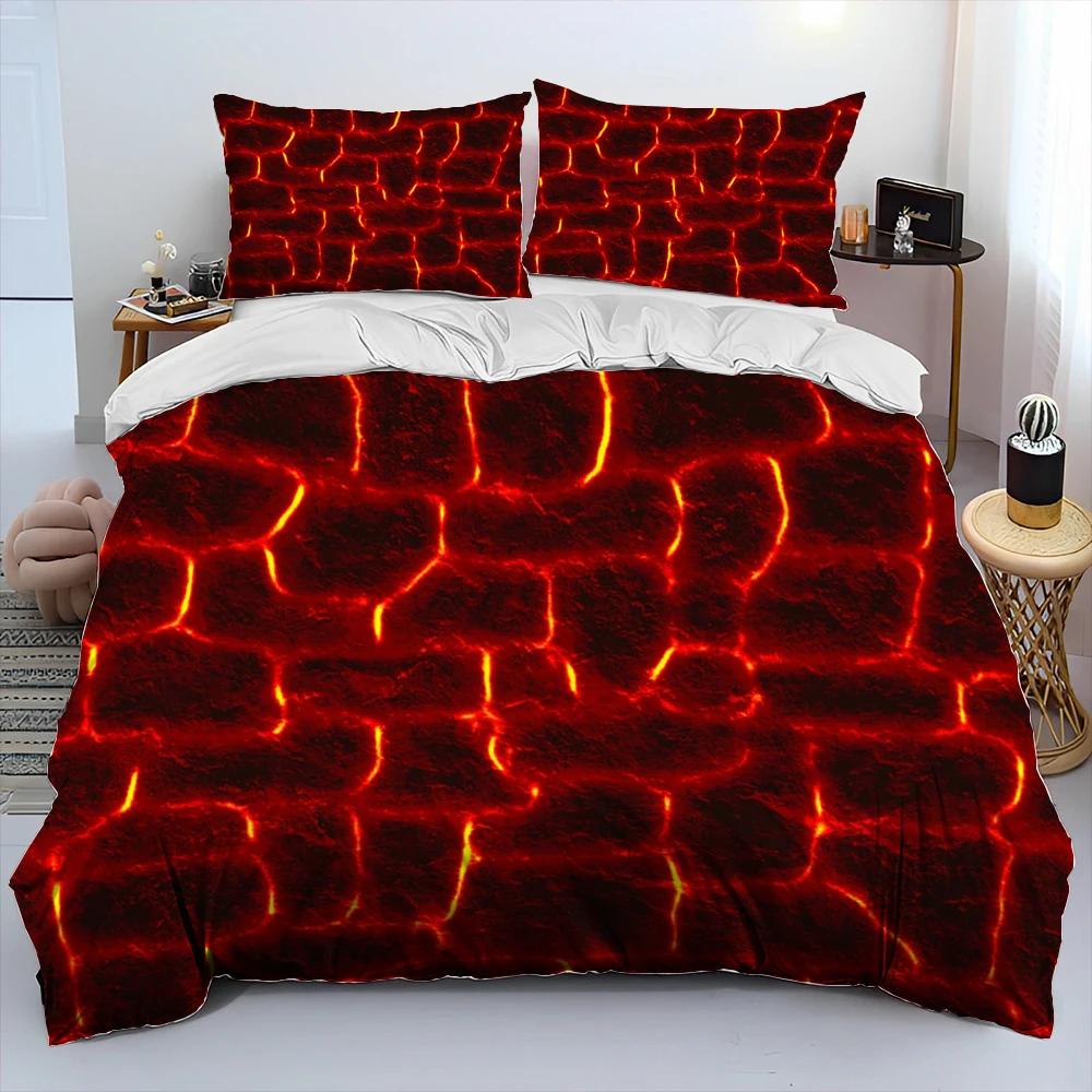 3D Набор постельного белья с одеялом «Лава вулкана», Пододеяльник, Наволочка, Размер Кинг, Квин, Взрослый, Детский