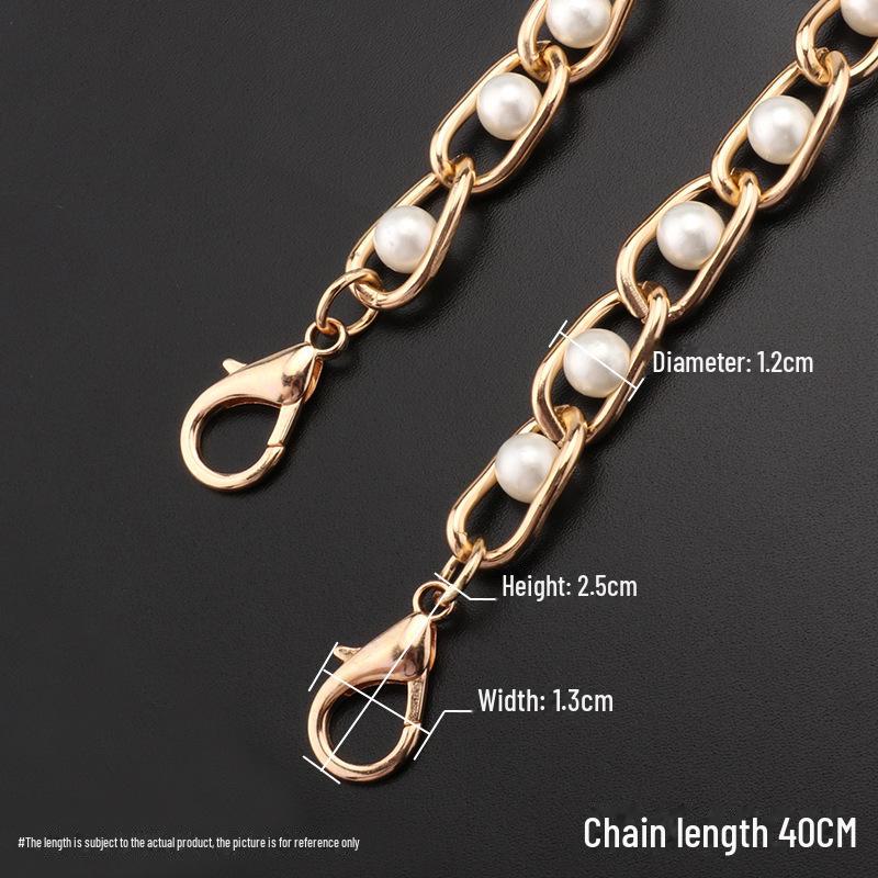 Декоративная сумка-цепочка с жемчугом и металлической цепочкой для аксессуаров своими руками