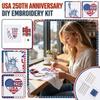 Набор для вышивания «250 лет Свободы США» с напечатанной тканью, нитками, иглами и схемой для творческих проектов