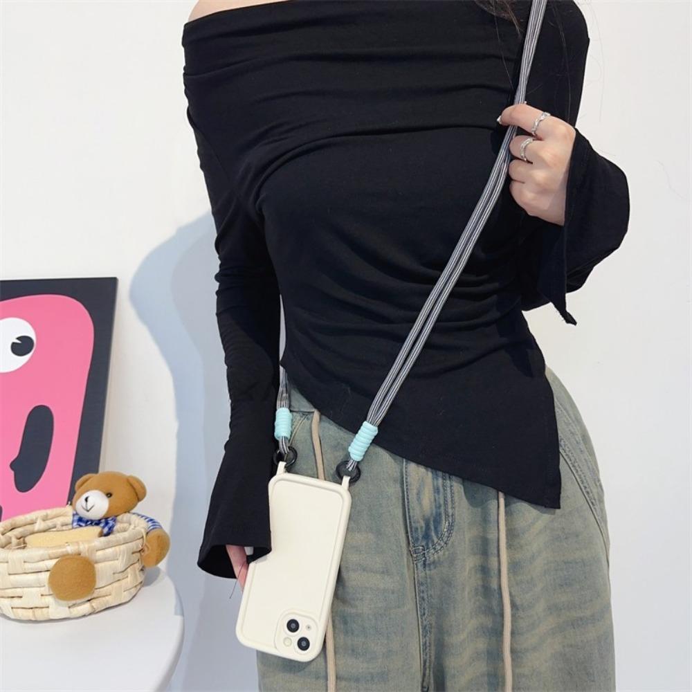 Противоударный чехол для телефона для iPhone 16 14 13 15 12 11 Pro Max X XR XS 7 8 Plus SE 2020 2022 с ремешком-шнурком через плечо, мягкая крышка